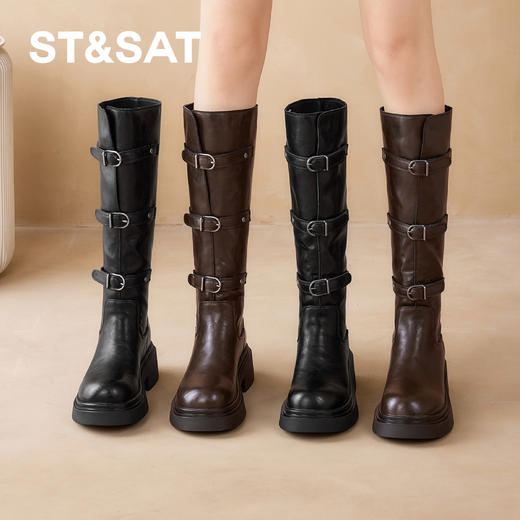 【筒高可选】星期六酷飒风双扣厚底时装短靴SSD4117CJJ/SSD4117CJL 商品图4