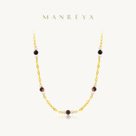 Manreya玛芮雅“金棕星络”虎眼石珍珠项链|虎眼石，珍珠，铜镀金