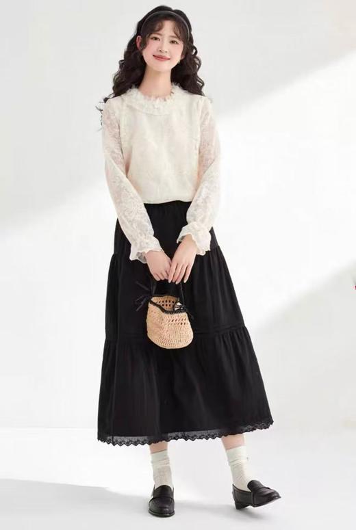 【秋上新】2025新品6937蕾丝拼接有内衬半身裙-喜出 商品图2