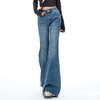 罗蒙秋冬女士牛仔裤复古微喇牛仔裤显瘦垂感拖地长裤 商品缩略图1