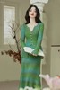 SIA SAYLOR 绿色渐变针织开衫半裙套装 21440 商品缩略图2