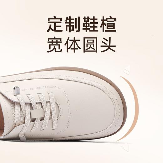 信诺真皮舒适妈妈鞋2025春秋软底轻便单鞋平底一脚蹬中老年皮鞋子5Q2023-16T 商品图4