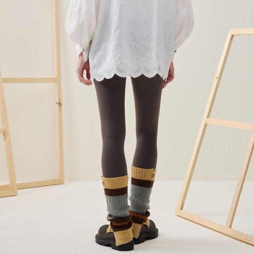 谜底九分瑜伽裤2025年冬季新品高弹力保暖高腰运动裤女254MK1679 商品图2