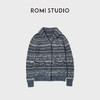 ROMI STUDIO"法风条纹"手工挑边蓝调棉麻复古条纹开衫RWCAST6105 商品缩略图1