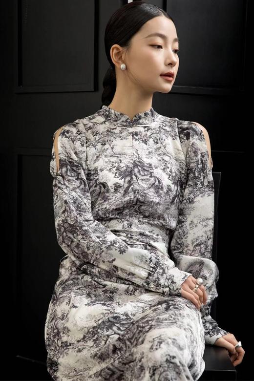 ANSUABEL 复古国风水墨画连衣裙 18832 商品图4