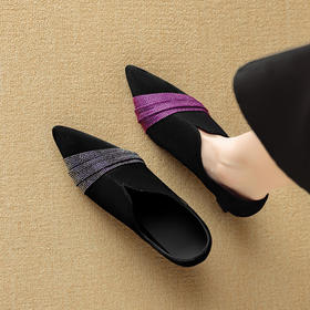 【预售5天】秋季新款法式水钻尖头高跟鞋女复古风通勤深口单鞋DB&M6602