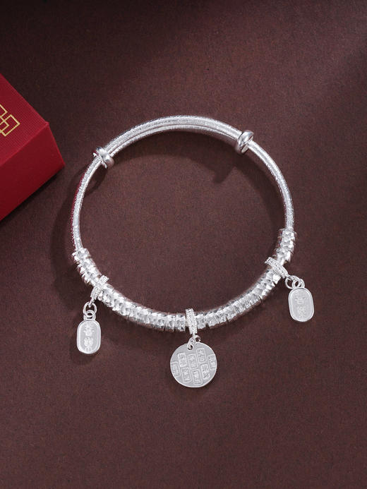 子佩集S999银【招财如意】手镯【TC0501605】纯银蝴蝶结如意吉祥招财纳福2509 商品图6