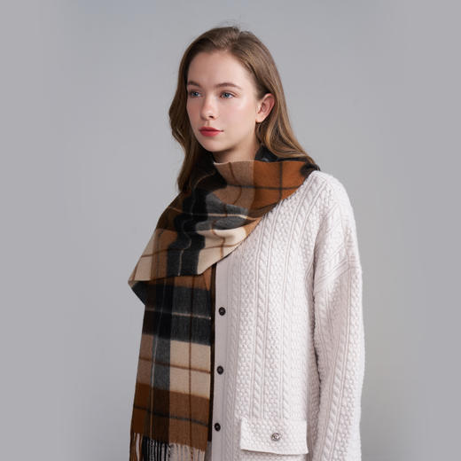 *【卡蒙】羊毛围巾披肩两用时尚格子拼色保暖围脖KM-1974/1975 商品图1