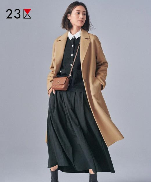 23区日系秋冬季通勤羊毛羊绒混纺一粒扣中长毛呢大衣外套商场同款 商品图3