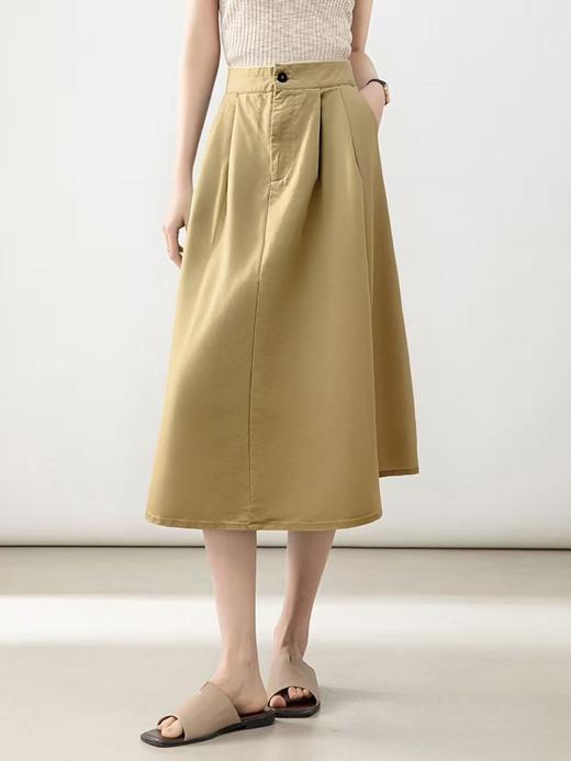 12.12错过没有！清货不退【秋上新】100%棉5383拼色腰头伞裙半身裙-喜出 商品图1