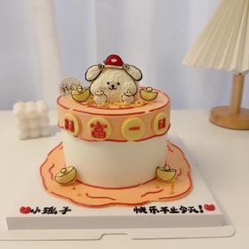 日富一日发财小动物手绘卡通蛋糕-低糖处理无添加
