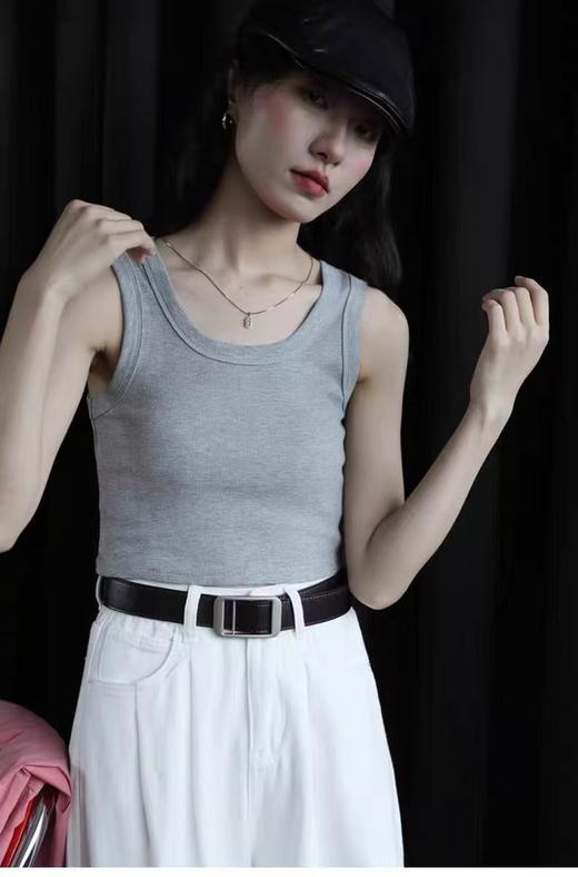 【品质美背】精梳棉～3621免穿内衣一体杯秋季螺纹弹力棉背心-喜出 商品图1