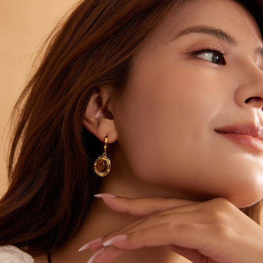 Manreya玛芮雅“秋焰金眸”虎眼石耳环|虎眼石 商品图3