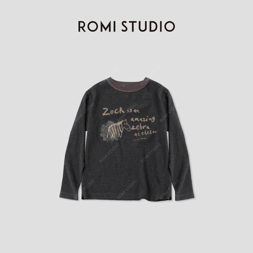 ROMI STUDIO“怀旧复古”全棉亲肤舒适印花圆领长袖T恤 RWCASU5516 商品图0