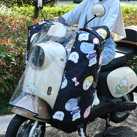 【安装便捷！无惧天气突变】电动车摩托车车头中控防雨罩挡风电瓶车加宽防水罩通用神器骑行。ha 商品图8