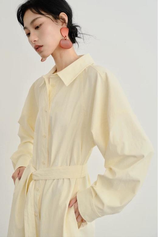 Kai & Kiera 杏色简约设计感衬衫连衣裙 21276 商品图1