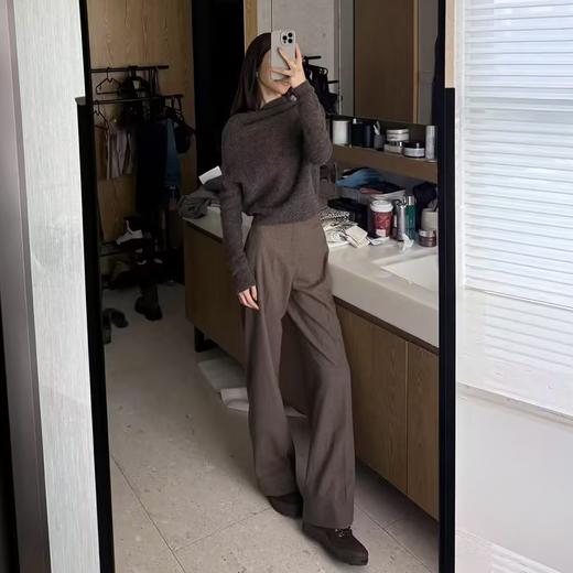 ROMI STUDIO“温柔已至”羊驼毛秋冬一字领软糯毛织上衣RWCASZ4684 商品图0