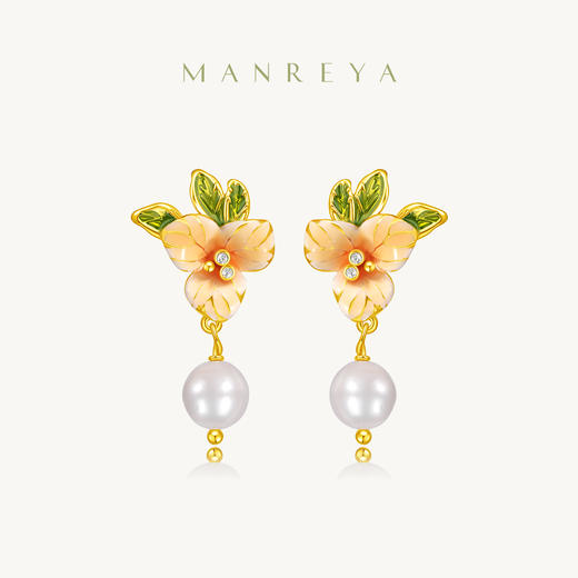 Manreya玛芮雅“棠露坠花”虎眼石珍珠项链、耳饰|虎眼石，珍珠，贝母 商品图9