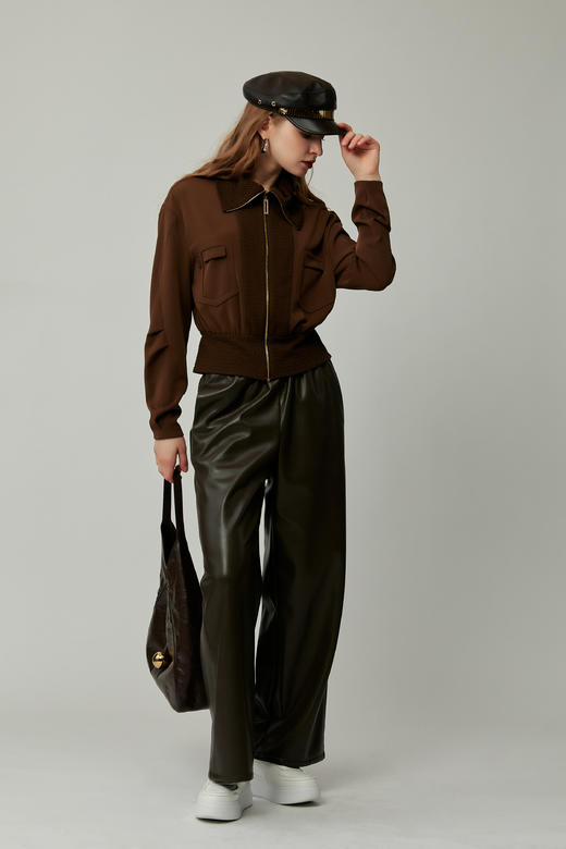 SAFICOO 摩登时尚 宽松舒适 皮质休闲裤 商品图1