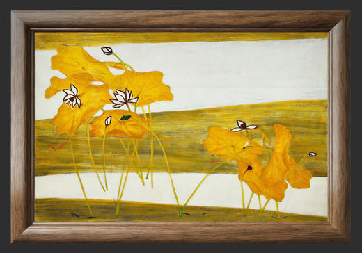 【已售】独角鹿西洋古董2017年中国台湾国立历史博物馆授权制作出品著名旅法艺术家常玉创作限量版画作品《荷花》 商品图1