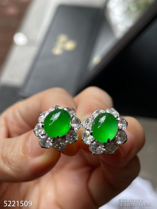 玻璃种黄阳色系蛋面耳钉【5221509】具体价格微信咨询 商品图3