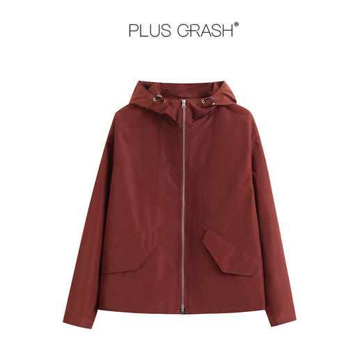 PLUS CRASH秋季新款高智老钱风极简香蕉袖连帽风衣夹克男女同款 商品图5