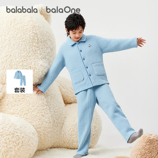 巴拉巴拉balaOne儿童家居服套装2025冬季法兰绒男女童睡衣可外出 商品图1