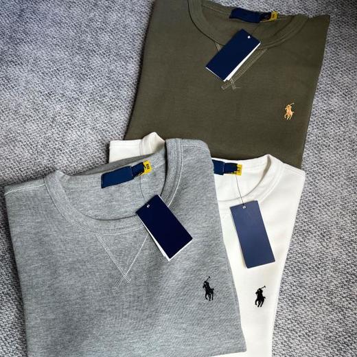 高品质 可扫码小马刺绣纯色长袖款式上衣圆领卫衣套头男 商品图3