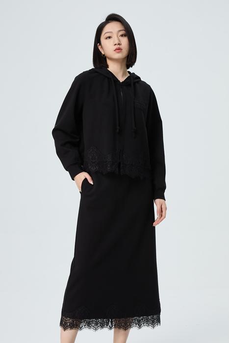 【春秋冬三季可穿】水淼2025秋冬新款蕾丝拼接半裙1754 商品图1