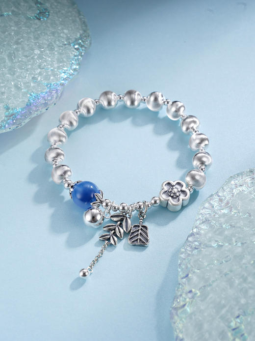 子佩集S925银【蓝海花语】手串【TSB0001-40】纯银手链糖心玛瑙花朵麦穗2509 商品图4