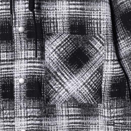 SDSA秋冬新款痞帅男装韩版撞色格纹拼接抽绳连帽衬衫百搭时尚外套 商品图2