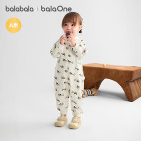 巴拉巴拉balaOne婴儿连体衣宝宝爬服哈衣2025新款潮流时尚可爱萌