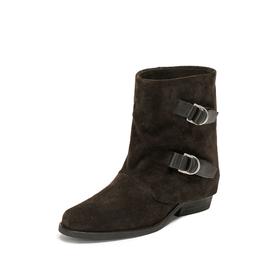 【云粉节】【思加图】BF楼思加图2025新款棕色复古西部靴牛仔靴中靴时装靴通勤女靴H2556, 吊牌价2290，活动价1598