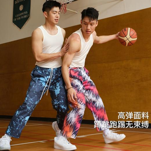 录士LUSHISI混境美式街头满印速干运动街头潮流九分长裤篮球休闲 商品图2