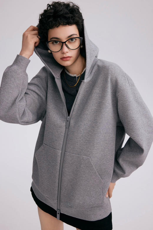 【开放日忙 秒杀价已调 直接拍】JNBY江南布衣 极简慵懒 空气层连帽卫衣 开衫外套 商品图4