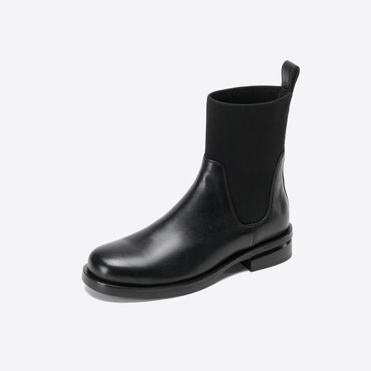 Westory2025年冬季方头平跟收腿切尔西靴休闲百搭弹力短靴S25DS85761 商品图8