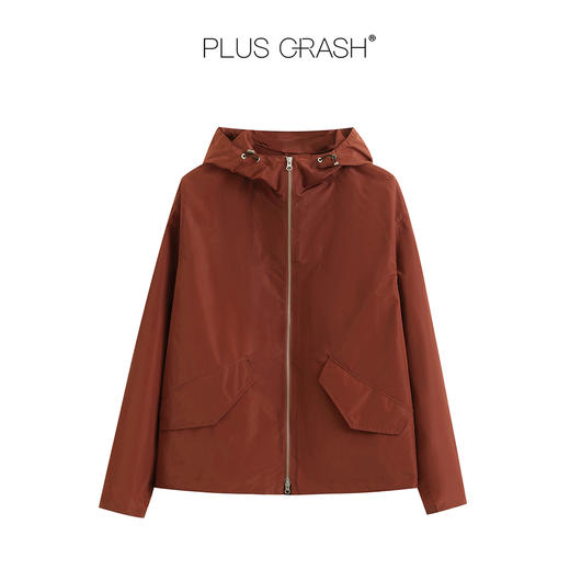 PLUS CRASH秋季新款高智老钱风极简香蕉袖连帽风衣夹克男女同款 商品图4