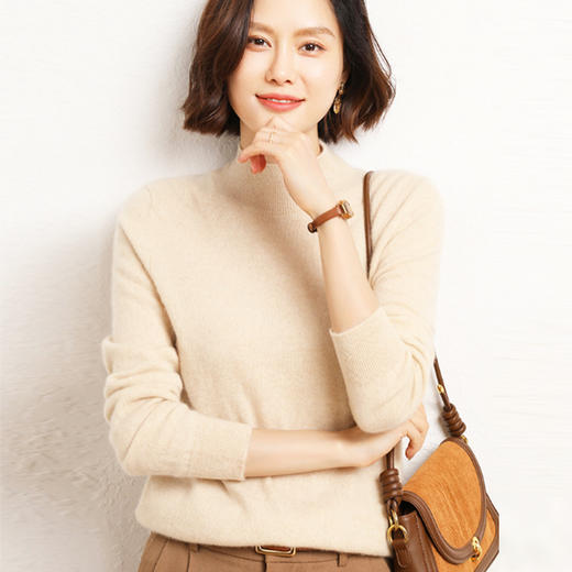 女士中高顿混纺羊毛衫 商品图2