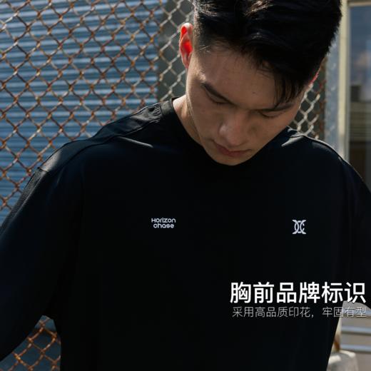 录士LUSHISI拼织长袖HC系列专业实战运动宽松速干长t恤篮球健身男 商品图3