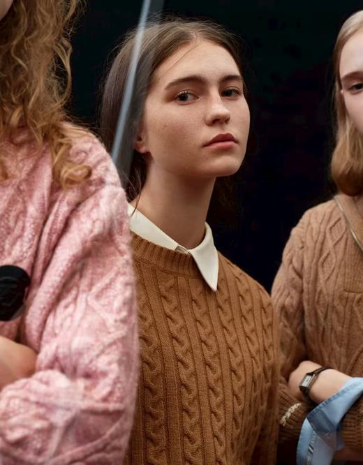 进口澳洲羊毛上羊绒拧花经典毛衣 商品图0