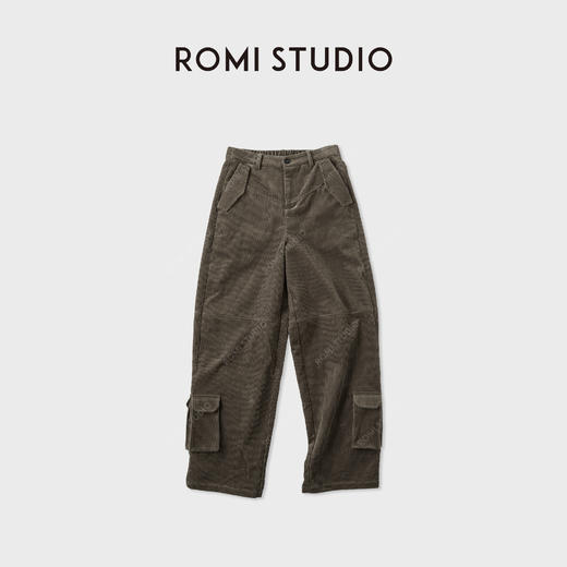 ROMI STUDIO"温暖已至"灯芯绒复古肌理感宽松工装裤 RWCAX66364 商品图0