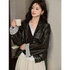 鹿向南「月光罗曼」气质黑色皮衣减龄休闲气质复古外套上衣女初秋 商品缩略图1