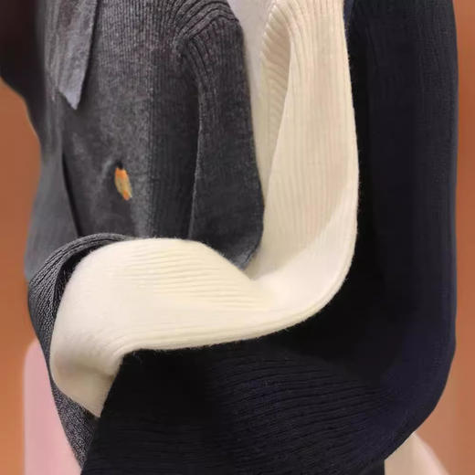 【清仓款 不退换】手感软糯细腻，甄选超细羊毛！2025法式Polo领刺绣珠片羊毛针织开衫女款！ 商品图1