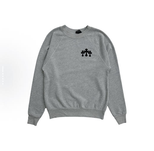 CHR-H 植绒灰色圆领卫衣 商品图0