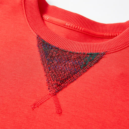 谜底中长款卫衣长袖2025冬季新品圆领落肩袖拼接格纹女254MV1680 商品图3