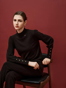 【半高领羊绒套衫】羊绒世家秋冬女士新品100%山羊绒针织套衫