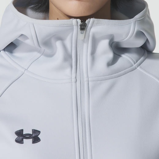 安德玛团队 女款灰色 针织连帽夹克外套 商品图2