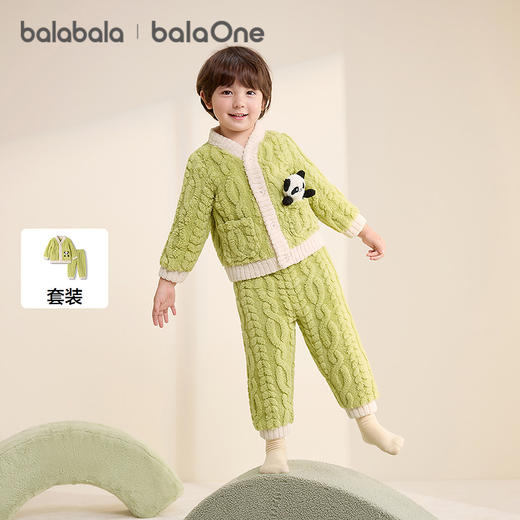 巴拉巴拉balaOne儿童家居服套装男童女童2025冬季新款珊瑚绒保暖 商品图0