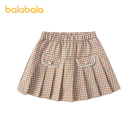 巴拉巴拉童装儿童短裙女童秋装千鸟格百褶裙半身裙小香风裙子洋气 商品图4