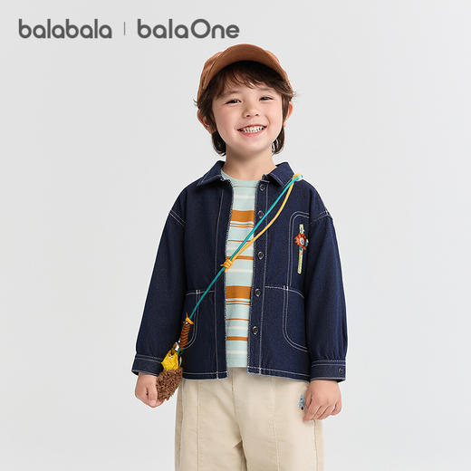 巴拉巴拉balaOne宝宝衬衫纯棉牛仔外套男童女童2025新款秋装宽松 商品图2